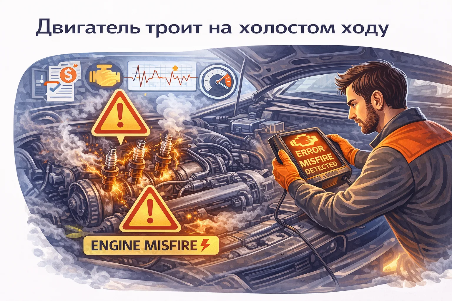 Двигатель троит на холостом ходу — основные причины и с чего начать