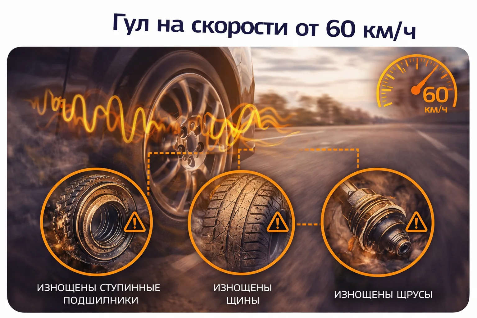 Гул на скорости от 60 км/ч — что может шуметь и как понять источник