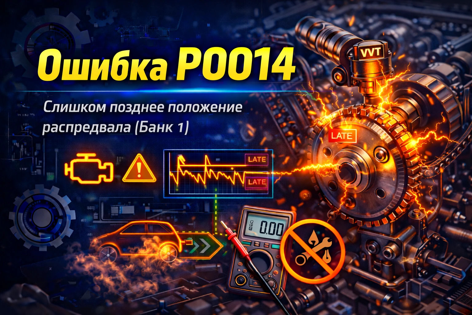 Ошибка P0014 — слишком раннее положение выпускного распредвала Bank 1: почему двигатель начинает жить “не в фазе” и быстро теряет нормальный характер