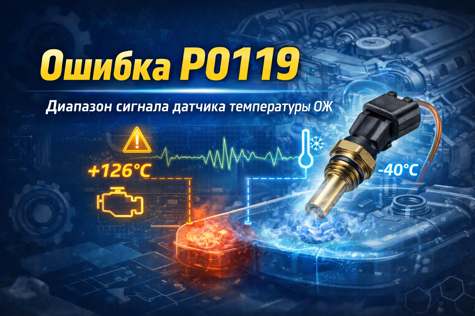 Ошибка P0119 — прерывистый сигнал датчика температуры охлаждающей жидкости: почему машина то едет нормально, то внезапно начинает жить по чужой температуре