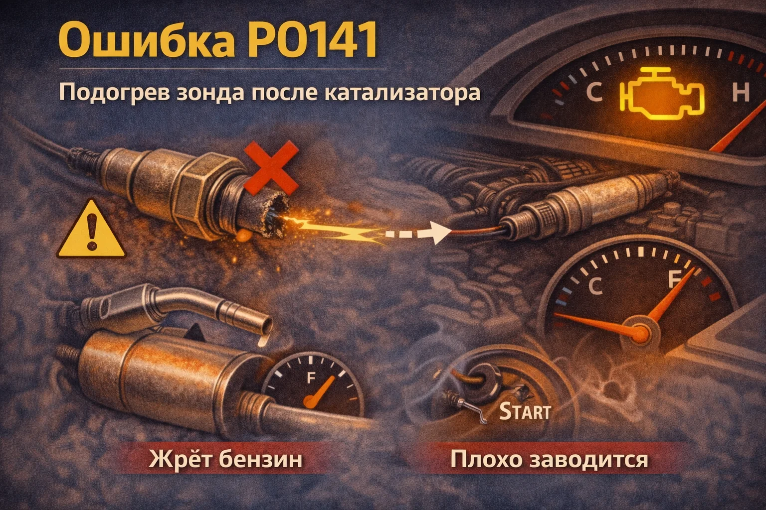 Ошибка P0141 — неисправность подогрева лямбда-зонда после катализатора: когда виноват не сам датчик, а питание и проводка