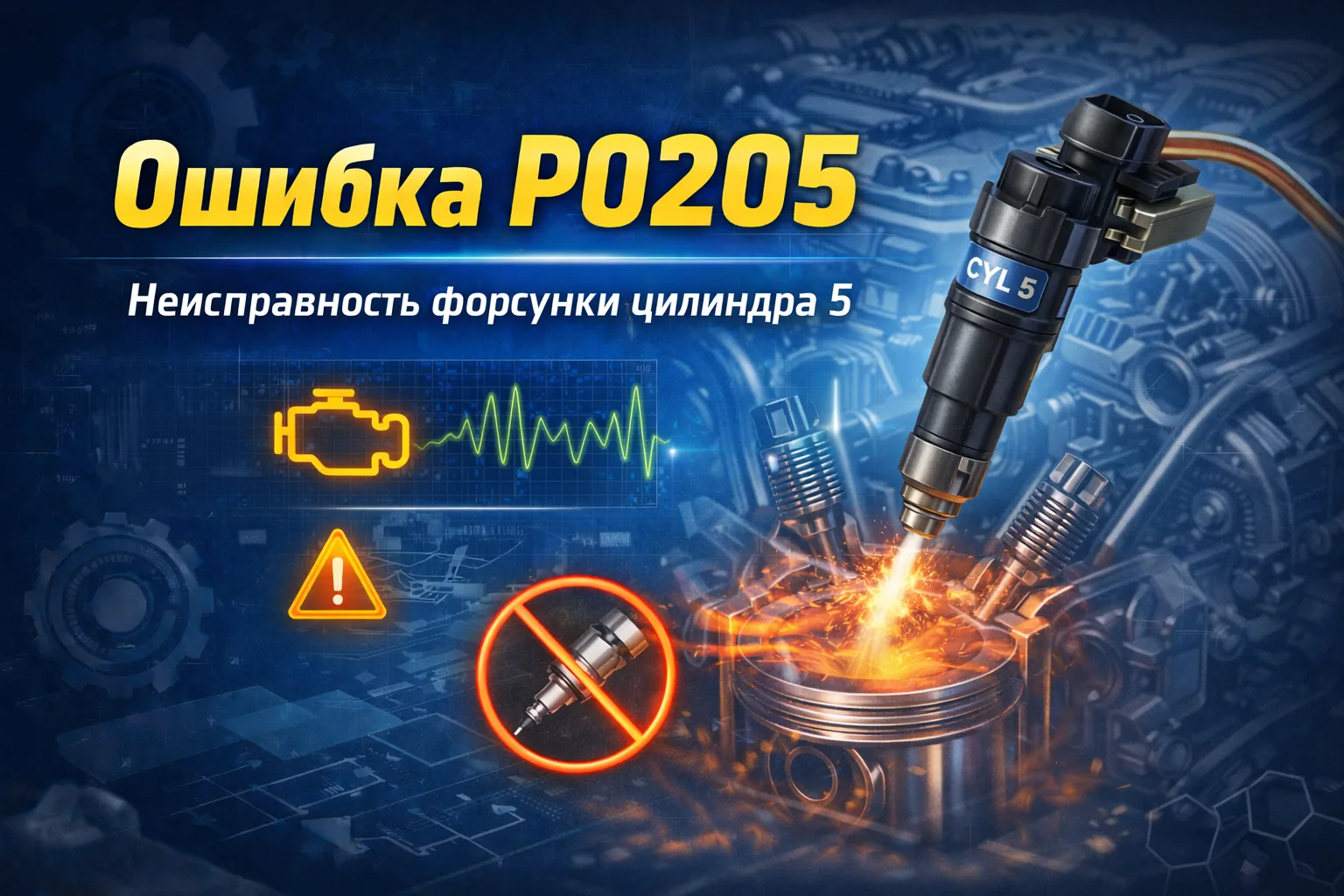 Ошибка P0205 — неисправность цепи форсунки 5 цилиндра: когда проблема похожа на обычное троение, а виноват конкретный канал впрыска
