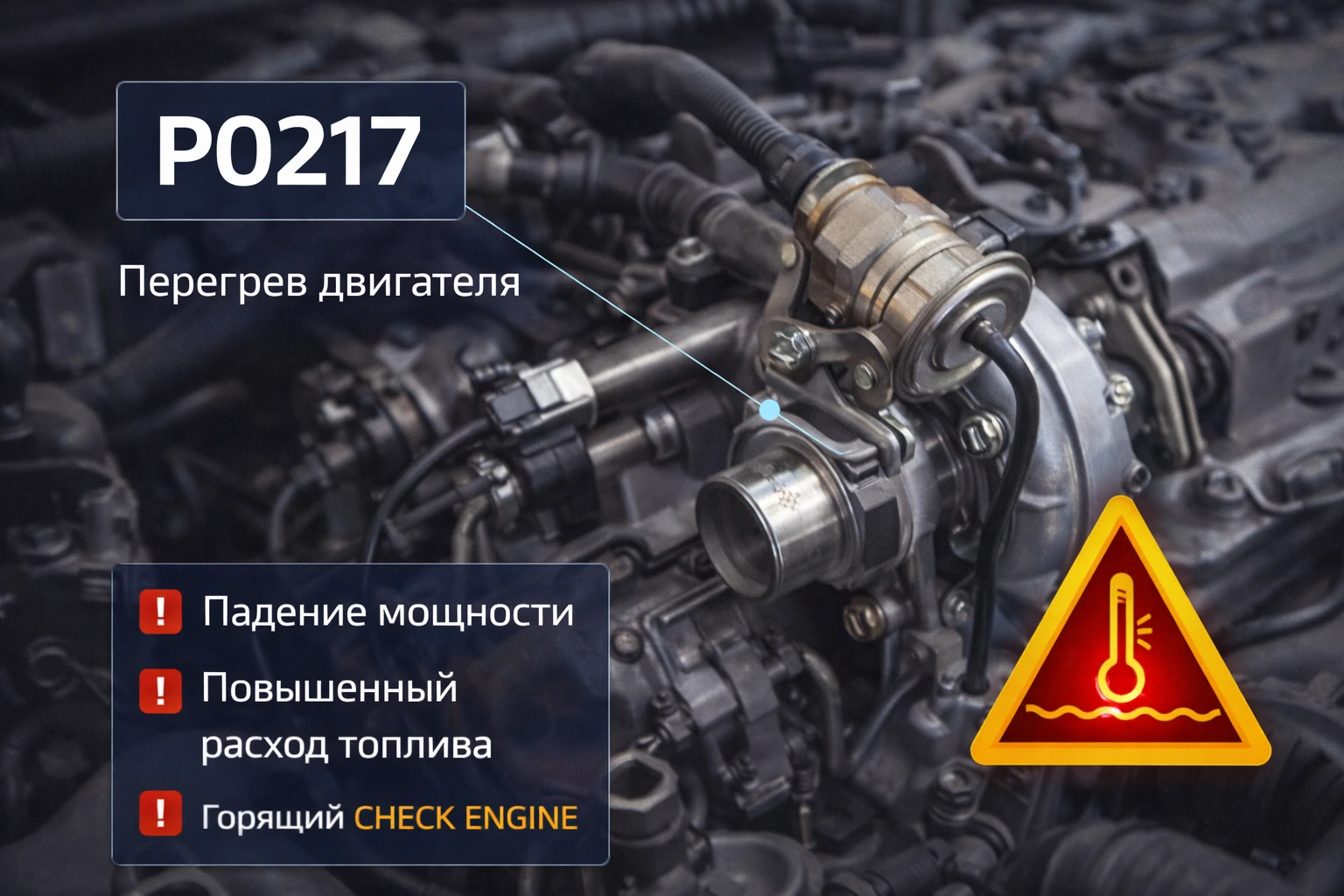Ошибка P0217 — перегрев двигателя: когда блок уже не намекает, а прямо говорит, что мотор работает слишком горячо и рискует получить дорогие последствия