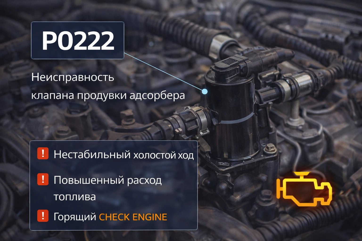 Ошибка P0222 — низкий сигнал датчика положения дросселя B: когда второй канал электронного дросселя начинает «занижать» своё положение и блок перестаёт верить заслонке