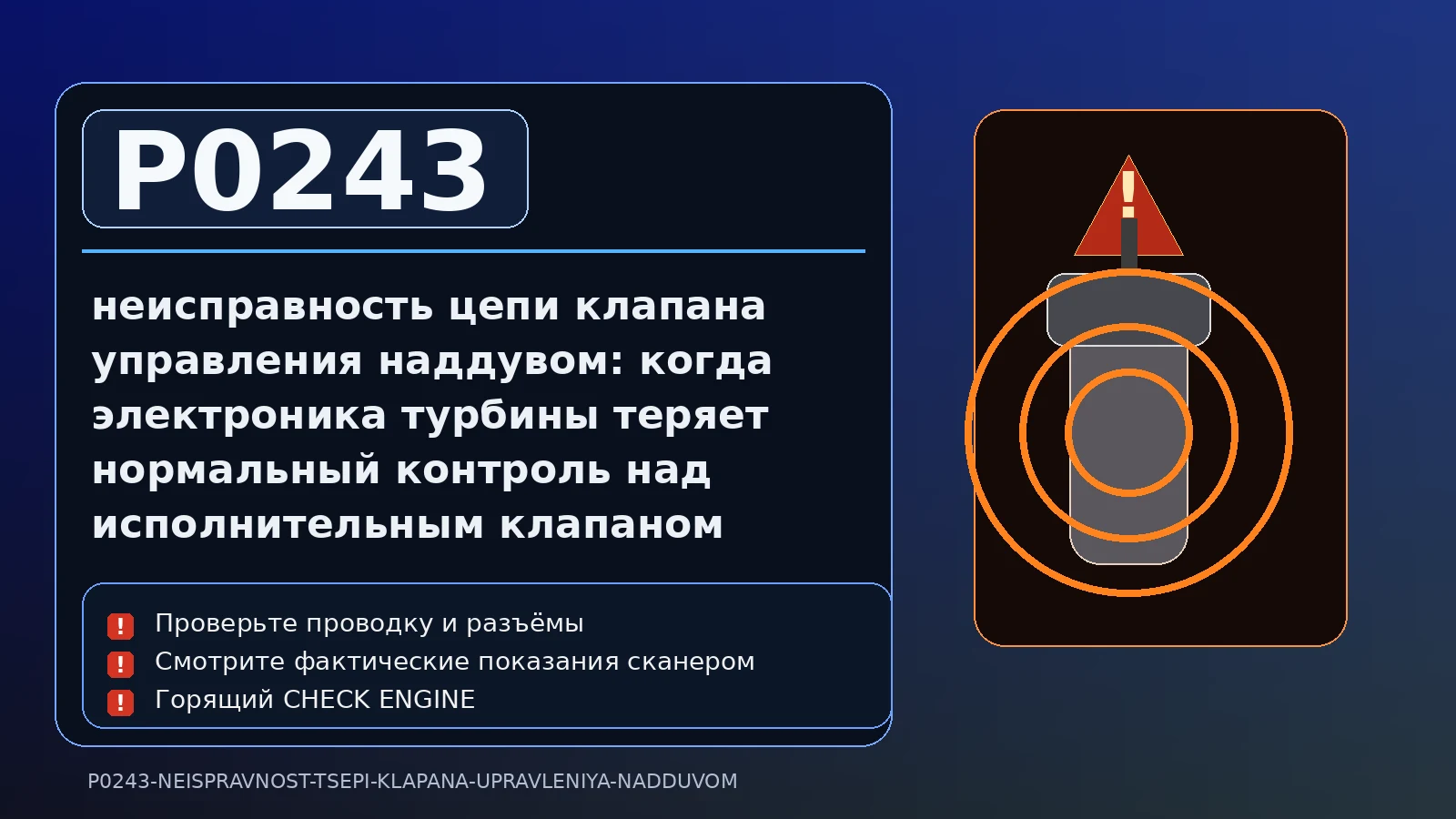 Ошибка P0243 — неисправность цепи клапана управления наддувом: когда электроника турбины теряет нормальный контроль над исполнительным клапаном