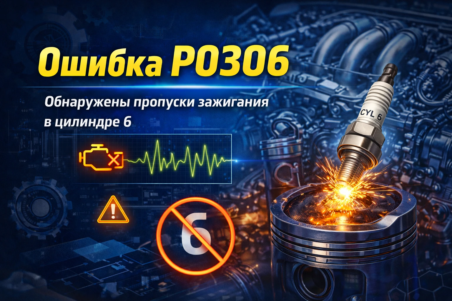 Ошибка P0306 — пропуски зажигания в 6 цилиндре: почему “едет, но дёргается” быстро превращается в серьёзную проблему для катализатора