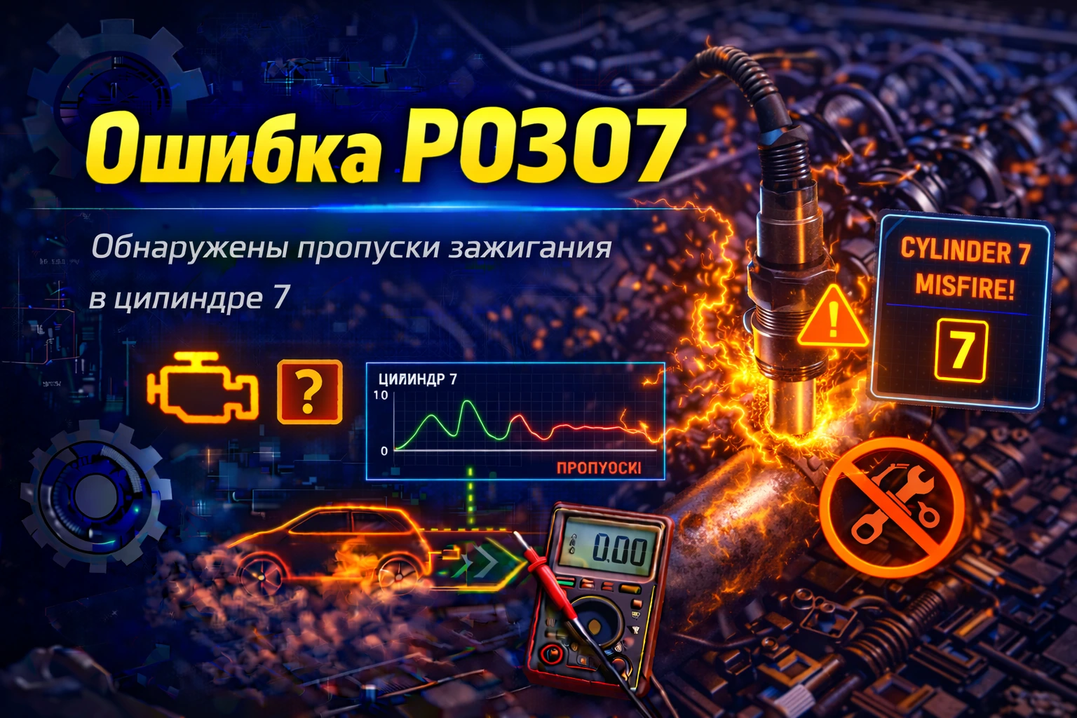 Ошибка P0307 — пропуски зажигания в 7 цилиндре: когда один дальний цилиндр портит характер всему мотору