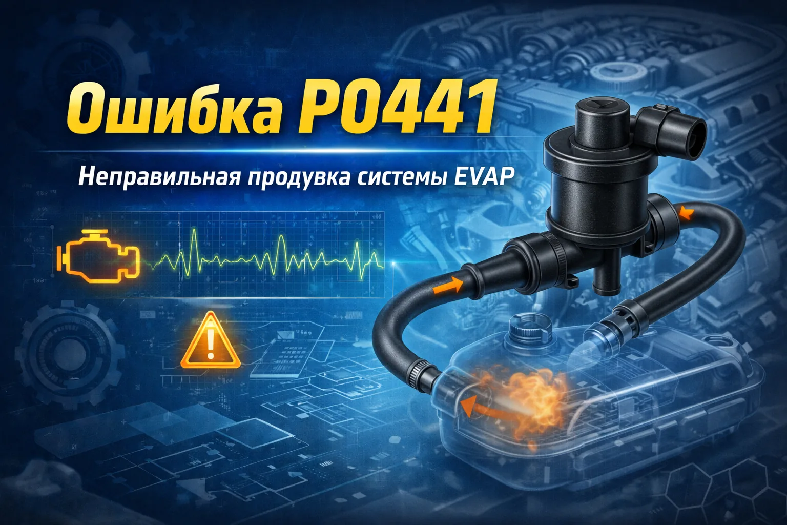 Ошибка P0441 — неправильный поток продувки EVAP: почему система улавливания паров топлива способна запутать даже тех, кто уже менял крышку бака