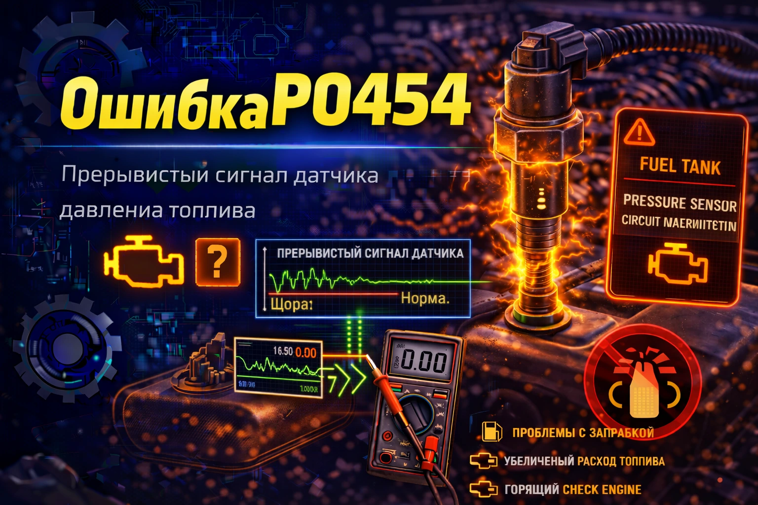 Ошибка P0454 — прерывистый сигнал датчика давления системы EVAP: когда проблема то есть, то нет, и именно этим сильнее всего сбивает диагностику