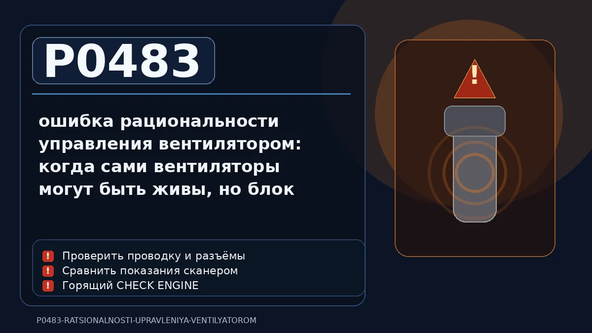 Ошибка P0483 — ошибка рациональности управления вентилятором: когда сами вентиляторы могут быть живы, но блок видит, что их работа уже не совпадает с логикой температуры и нагрузки
