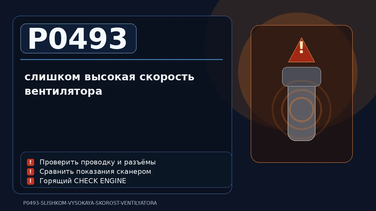 Ошибка P0493 — слишком высокая скорость вентилятора