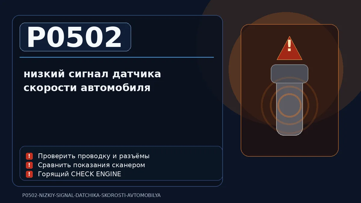 Ошибка P0502 — низкий сигнал датчика скорости автомобиля