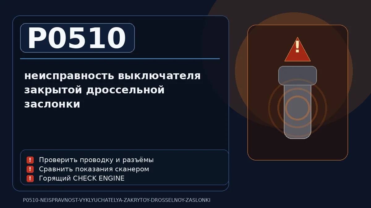 Ошибка P0510 — неисправность выключателя закрытой дроссельной заслонки