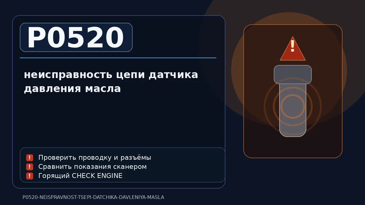 Ошибка P0520 — неисправность цепи датчика давления масла