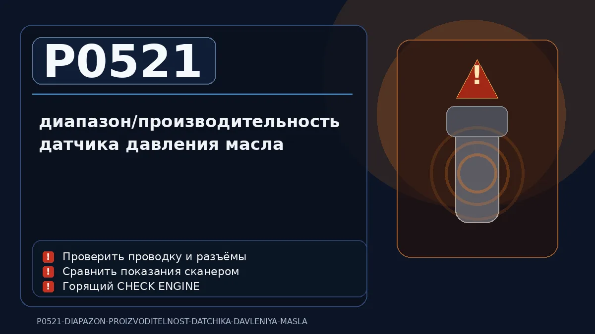 Ошибка P0521 — диапазон/производительность датчика давления масла