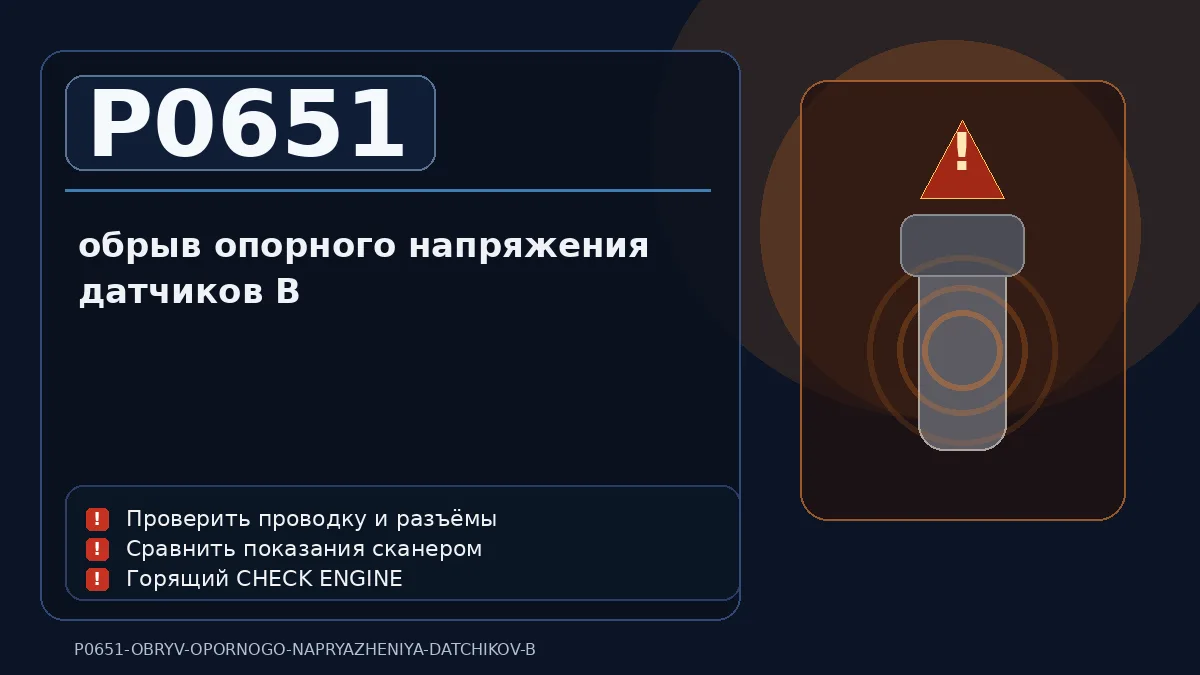 Ошибка P0651 — обрыв опорного напряжения датчиков B